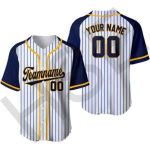 Maillot de baseball personnalisé à rayures fines - Product Image 4