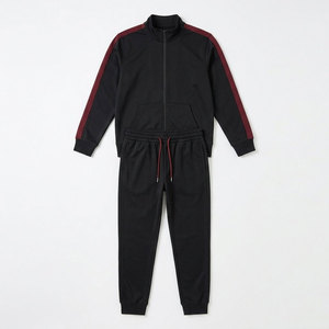 Survêtement sur mesure en gros pour hommes : veste zippée intégrale et pantalon de jogging – Fabrication OEM pour le sportswear - Product Image 4