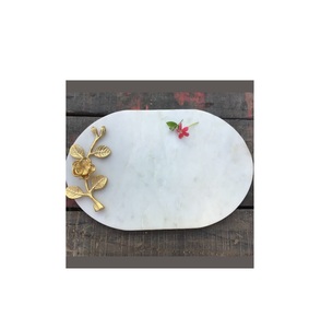 <b>Black</b> Marble <b>Tray</b> With Metal Handle for Restaurant Coffee Table Top <b>Tray</b> Custom Size Marble Fruits Storage <b>Serving</b> <b>Tray</b> Hot Sale - Product Image 6