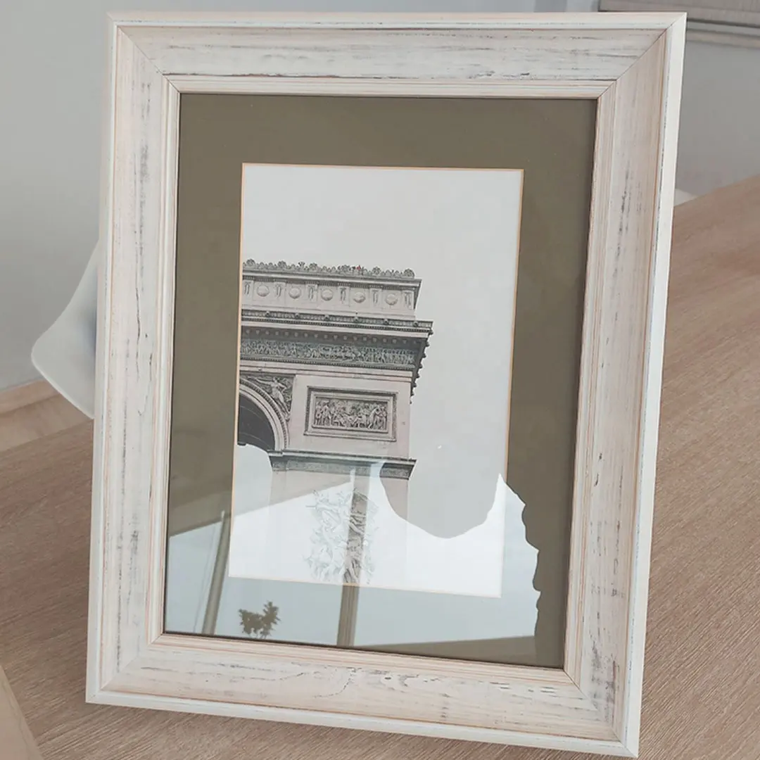 Wholesale popular pine photo frame with matboard high quality wooden frame