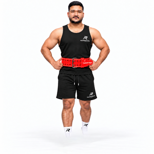 <b>Men</b> Leather Gym Lifting <b>Belt</b> Custom Logo Adjustable Double Prong Buckle Waist Support Fitness Training Wholesale OEM Supplier - Product Image 4