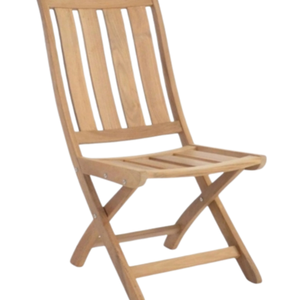 Chaise pliante d'appoint en teck avec design à lattes et base en X, chaise de salle à manger d'extérieur en bois - Product Image 3