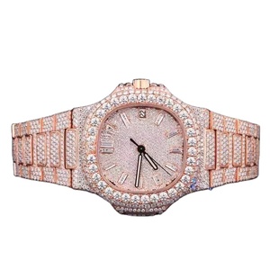Ventes directes d'usine VVS Moissanite diamant montres hommes et femmes de luxe mode en acier inoxydable mouvement à Quartz montres - Product Image 6