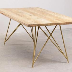 Mesa de Comedor Rectangular Vandana Hexa Cresta de Madera (Madera Maciza y Patas de Metal) - Product Image 4