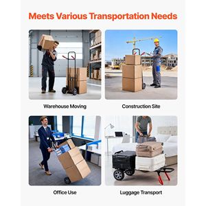 Carrello Portatile con Ruote e Manico Telescopico, Capacità di Carico 600 Libbre, Carrello per Trasporto Pesante - Product Image 6