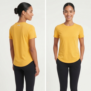 T-shirts de sport pour femme à ourlet incurvé, coupe ajustée, séchage rapide et respirants - Product Image 3