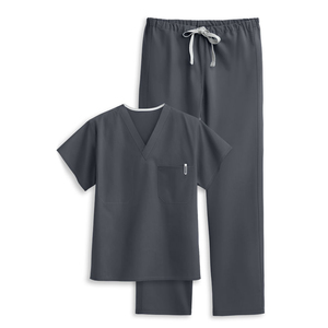 Conjunto de Uniforme Médico para Mujer, Color Verde Azulado, Top con Cuello en V y Bolsillo, Pantalones con Cordón, Uniforme de Hospital, Tejido de Algodón y Poliéster, OEM ODM - Product Image 6
