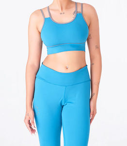 Conjunto Deportivo de Leggings y Sujetador Deportivo con Tiras Finas, Color Degradado Personalizado, Sin Costuras, Cintura Alta, Transpirable, para Yoga y Fitness - Product Image 4