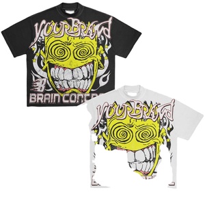 Camisetas Personalizadas de Alta Calidad 100% Algodón para Hombre, Camiseta Vintage con Diseño de Calavera de Fuego, con Tu Logotipo - Product Image 4