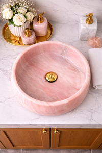 Premium Pink Onyx Eco-Friendly Modern Bathroom Sink Hand Carved Stone Vessel <b>Basin</b> Luxury Vanity Wash <b>Basin</b> for Home Hotel Use - Product Image 4