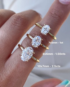 แหวนเพชรทรงรี 1.18 กะรัต เพชรเลี้ยงในห้องปฏิบัติการ ทองคำขาว 14K แหวนหมั้น แหวนแต่งงาน เรียบหรู สง่างาม ของขวัญเครื่องประดับ - Product Image 5