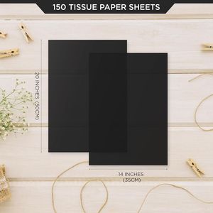 150 Fogli di Carta Velina Nera per Confezioni Regalo, 14x20 Pollici - Carta da Regalo Nera per Decorazioni Natalizie e Fai-da-Te - Product Image 2