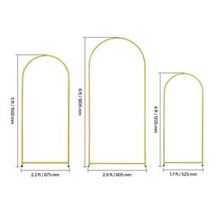 Set di 3 Supporti Regolabili per Arco Nuziale, Struttura in Metallo Stabile con Design a Traversa, Facile Montaggio per Comode Decorazioni Matrimoniali - Product Image 3