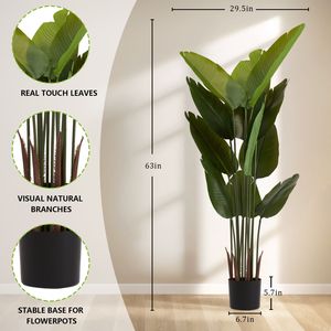 Planta Artificial de 1.57 m de Altura, Tipo Palmera Tropical, para Decoración de Interiores y Exteriores, Hogar, Oficina y Jardín - Product Image 4