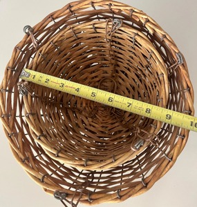 Cesta colgante doble de ratán para plantas, para balcón, jardín e interior, decorativa, hecha a mano en India. - Product Image 5