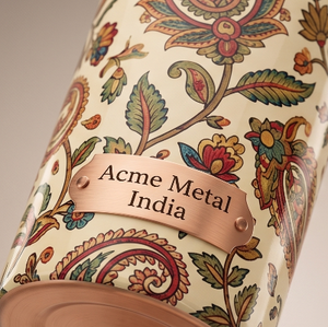 Trendy Paisley Printed <b>Copper</b> Water <b>Bottle</b> Eco Friendly Modern Minimalist Design For Daily Hydration Yoga Gym Travel School Gift - Product Image 3
