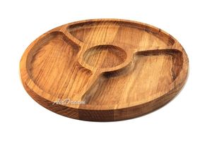 Novedad: Bandeja de madera elegante de acacia para servir aperitivos con cuenco separado para salsas - Product Image 5