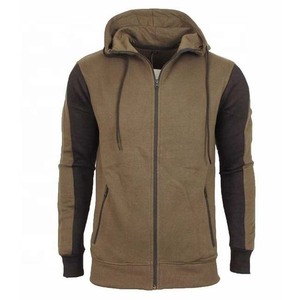 Men's Brown Color Block Tracksuit Full <b>Zip</b> <b>Hooded</b> Casual Regular Fit Polyester Cotton Autumn Wear With Side Pockets - Product Image 2