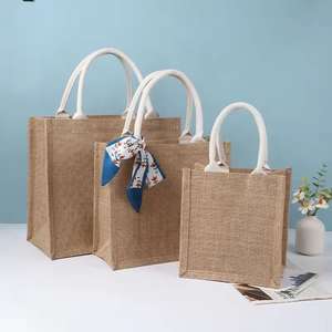 Sac de transport en toile de jute recyclable avec logo imprimé pour campagne promotionnelle - Product Image 5