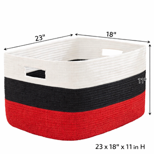 Cesta de Almacenamiento Tejida de Cuerda de Algodón Ecológica Aanju Square 100L - Diseño Moderno para Guardería, Bebés y Almacenamiento en el Hogar - Product Image 2