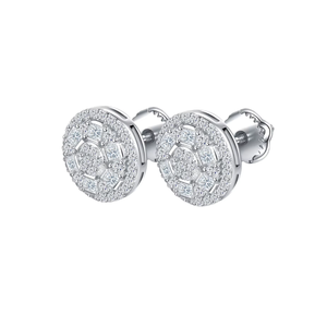 925 Silver Moissanite Stud <b>Earrings</b> Iced Flower Hip Hop Jewelry Rhodium Plated GRA Certified Diamond Tester <b>Mens</b> Fashion Jewelry - Product Image 3