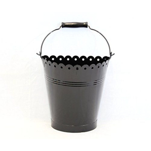 Dark Green Powder Coated Mini Metal Bucket With Brass Handle <b>Small</b> Decorative Tin Pail For Party Garden <b>Planter</b> Serving Chips - Product Image 3