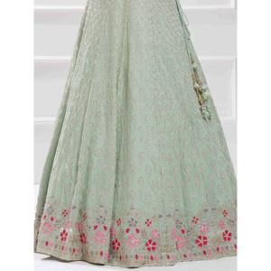 Stunning Pista Green <b>Sequins</b> Georgette Traditional Lehenga Choli for Women - Product Image 2