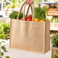 Sac fourre-tout promotionnel en toile de jute robuste, personnalisé avec logo, réutilisable, écologique, sur mesure, pour la vente en gros