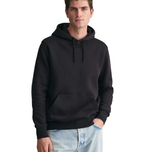 Sweat à capuche unisexe personnalisé épais et lourd 100 % coton écologique avec logo surdimensionné, broderie en tissu français, teinture unie pour l'hiver - Product Image 1