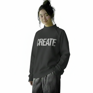 Sweat-shirt à col montant oversize tendance pour femme, automne-hiver, manches longues, tissu doux et écologique, logo imprimé personnalisé - Product Image 6