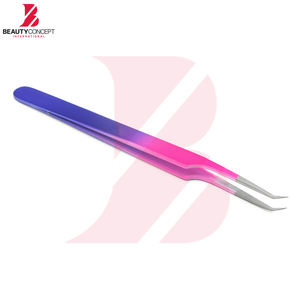 Pince à cils dégradé rose-violet en acier inoxydable de qualité supérieure, service OEM, pour usage personnel et soins des cils - Product Image 2