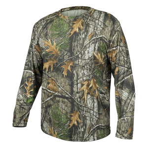 เสื้อรัดรูปลายพรางแบบ Real Tree สำหรับล่าสัตว์ ผลิตตามสั่ง ขายส่ง ผ้าสแปนเด็กซ์/โพลีเอสเตอร์คุณภาพสูง 220 กรัม แขนยาว สำหรับผู้ชาย ผลิตตามสั่ง - Product Image 6