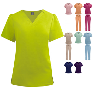 Uniformes Médicos Unisex Elegantes para Hospital, Conjuntos de Uniformes de Primera Calidad, Camisa Superior de Tela Twill, Poliéster/Rayón de Fábrica - Product Image 1