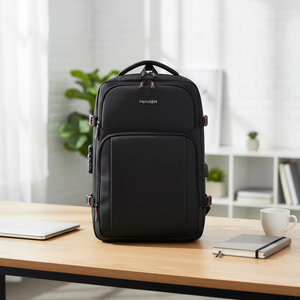 Premium Hard Shell Commuter <b>Backpack</b> Water Resistant Office Laptop Bag with Anti Theft Combination Lock and Side <b>Straps</b> - Product Image 6