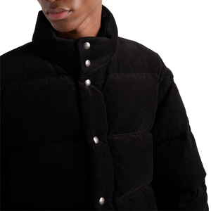 Veste d'hiver matelassée en velours côtelé premium pour homme, avec manches amovibles et capuche, en duvet d'oie, extérieur en coton, personnalisable OEM, marque privée - Product Image 6