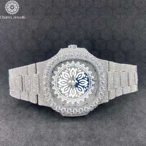 Montre de luxe Charm_Jewells en acier inoxydable, boîtier de 40 mm, cristal saphir, cadran analogique, mouvement mécanique lumineux, date automatique, 10 bars - Product Image 1