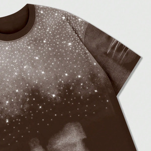 Custom Stylish <b>Rhinestone</b> Streetwear Mens Shirts Manufacturer Wholesale Washed 100% Cotton Casual Crewneck <b>Top</b> Clothing Apparel - Product Image 2