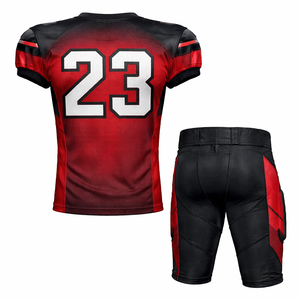 Wholesale Men’s Red Black Jersey & Pants Breathable Polyester Training Team Wear with <b>Padding</b> Option - Product Image 2