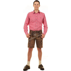 Costume bavarois en cuir suédé véritable fait main de haute qualité, Lederhosen traditionnel allemand, court, respirant, grande taille - Product Image 2