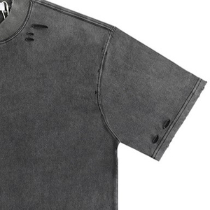 T-shirt respirant pour homme, effet vieilli, entièrement personnalisable, nouvelle mode, vente chaude, qualité supérieure, tissu en toile, manches courtes - Product Image 2
