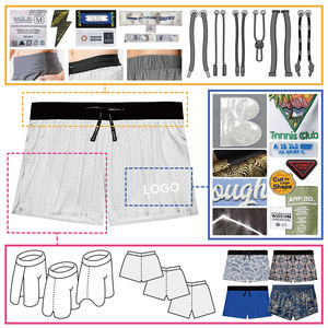 กางเกงขาสั้นลำลองผู้ชายผ้าแคนวาสผสมโพลีเอสเตอร์/คอตตอน เอวกลาง ผูกเชือก ปรับได้ ความยาวระดับเข่า พิมพ์โลโก้ตามสั่ง เป็นมิตรกับสิ่งแวดล้อม - Product Image 5