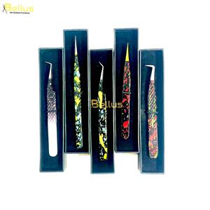Pinzas Profesionales para Extensión de Pestañas de 90 Grados, Doble Tono, Acero Inoxidable, Punta Puntiaguda, Duraderas, Logotipo Personalizado, 12-14 cm - Product Image 4