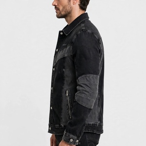 <b>Men's</b> Custom Color <b>Denim</b> <b>Jacket</b> Slim Fit Turn Down Collar Washed Casual Style <b>With</b> Zippers Front Logo Autumn Wear - Product Image 4