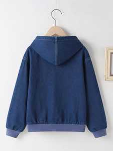 เสื้อฮู้ดเดนิมคุณภาพพรีเมียมสำหรับผู้ชายพร้อมกระเป๋าจิงโจ้ - Product Image 4