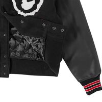 Blouson universitaire personnalisé brodé avec patchwork, style baseball, à boutons-pression, pour le campus, le sport et le streetwear, vente en gros ODM