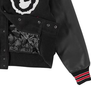 เสื้อแจ็คเก็ต Letterman Varsity แบบสั่งทำพิเศษ ปักลายปะติดปะต่อ สไตล์เบสบอล ทรงบอมเบอร์ ติดกระดุมหน้า เสื้อผ้ากีฬาแนวมหาวิทยาลัย เสื้อผ้าสตรีทแวร์ ขายส่ง ODM - Product Image 5