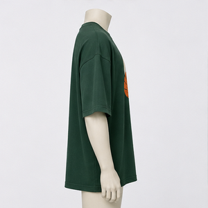 T-shirt personnalisé 100 % coton, coupe oversize à épaules tombantes, motif géométrique moderne sérigraphié, séchage rapide, 220 g, pour boutique haut de gamme - Product Image 2