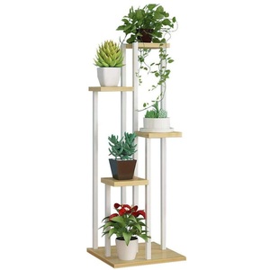 Support à plantes moderne à 5 niveaux en métal, porte-pots de fleurs hauts pour plantes d'intérieur, pour salon et balcon, présentoir de plantes gain de place - Product Image 1