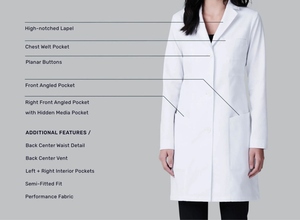 Blouse de laboratoire unisexe en coton et polyester blanc, manches longues, fermeture avant, poches, uniforme d'hôpital, tricoté, service OEM - Product Image 5