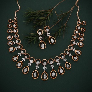 Ensemble de collier de mariage unisexe en or massif 18 carats avec diamants naturels taille brillant rond, bijoux tendance, cadeau de luxe - Product Image 3